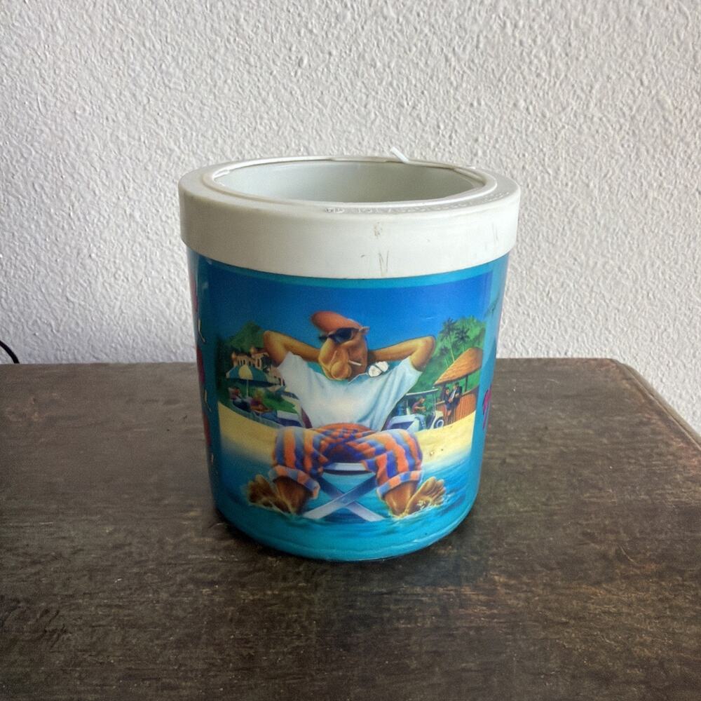 Vtg The Fridge Can Koozie 1991 Joe Camel Wish You Were Here Beach